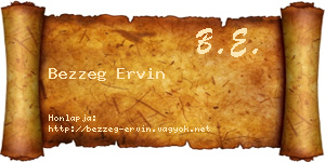 Bezzeg Ervin névjegykártya