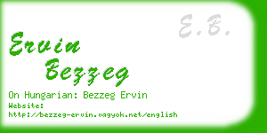 ervin bezzeg business card